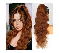 Coda di Cavallo Extension 26" Long Body Extension ondulata Sintetiche resistenti al calore Estensioni dei capelli Parrucchino for donne Ragazze Coulisse Coda di cavallo Clip morbida naturale in coda d