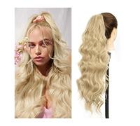 Coda di Cavallo Extension 26" Long Body Extension ondulata Sintetiche resistenti al calore Estensioni dei capelli Parrucchino for donne Ragazze Coulisse Coda di cavallo Clip morbida naturale in coda d