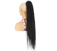 Coda di Cavallo Extension 32 Inch Long Curly Ponytail Hair Extension,Synthetic Clip Drawstring Ponytails for Women ponytail extension(1B)