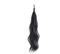 Coda di Cavallo Extension 50cm Sintetico Autoavvolgente Chignon Capelli Ondulati Fai da Te Coda di Cavallo Testa Soffice Naturale Artefatto Fiore Bocciolo Capelli ponytail extension(Natural Black)