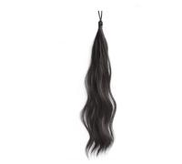 Coda di Cavallo Extension 50cm Sintetico Autoavvolgente Chignon Capelli Ondulati Fai da Te Coda di Cavallo Testa Soffice Naturale Artefatto Fiore Bocciolo Capelli ponytail extension(Brown Black)