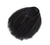 Coda di Cavallo Extension Afro Kinky Curly Ponytail Human Hair Extensions for Black Women， Drawstring Pony tail ponytail extension(24inch)