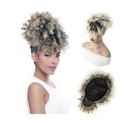 Coda di Cavallo Extension Coda di cavallo afro con coulisse e frangia Estensione corta riccia crespa della coda di cavallo for le donne Clip sintetica in pezzi di capelli coda di cavallo Updo ananas P