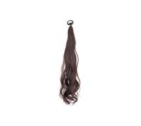 Coda di Cavallo Extension Coda di cavallo con elastico sintetico in gomma, dolce ragazza, nera, lunga e riccia, estensione for capelli, parrucca resistente al calore ponytail extension(Dark Brown)