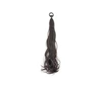 Coda di Cavallo Extension Coda di cavallo con elastico sintetico in gomma, dolce ragazza, nera, lunga e riccia, estensione for capelli, parrucca resistente al calore ponytail extension(Black Brown)