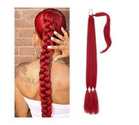 Coda di Cavallo Extension Coda di cavallo Posticci for le donne Uso quotidiano 26/34 pollici intorno Estensione coda di cavallo Coda di cavallo intrecciata lunga sintetica con elastico for capelli Avv