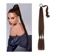 Coda di Cavallo Extension Coda di cavallo Posticci for le donne Uso quotidiano 26/34 pollici intorno Estensione coda di cavallo Coda di cavallo intrecciata lunga sintetica con elastico for capelli Avv