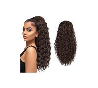 Coda di Cavallo Extension Curly Wavy Ponytail Extension Synthetic Drawstring Pony tail for Women 24Inch Long Clip in Hairpiece for Daily Party ponytail extension(Dark Brown)