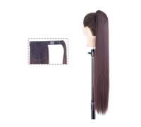 Coda di Cavallo Extension Estensione coda di cavallo lunga dritta 22/34 pollici Code di cavallo naturali resistenti al calore Clip avvolgente in posticci sintetici for coda di cavallo for donne e raga