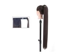 Coda di Cavallo Extension Estensione coda di cavallo lunga dritta 22/34 pollici Code di cavallo naturali resistenti al calore Clip avvolgente in posticci sintetici for coda di cavallo for donne e raga