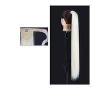 Coda di Cavallo Extension Estensione coda di cavallo lunga dritta 22/34 pollici Code di cavallo naturali resistenti al calore Clip avvolgente in posticci sintetici for coda di cavallo for donne e raga