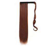 Coda di Cavallo Extension Estensione della coda di cavallo lunga dritta da 22 pollici Clip avvolgente sull'estensione dei capelli della coda di cavallo Capelli lisci sintetici resistenti al calore Cod