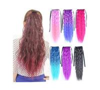 Coda di Cavallo Extension Estensione della coda di cavallo Marrone Blu Rosa Viola Nastro sintetico for capelli ricci lunghi crespi Coda di cavallo di colore naturale Extension Capelli(2511T2513)