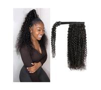Coda di Cavallo Extension Estensione della coda di cavallo riccia crespa 10-24 pollici Capelli umani brasiliani Avvolgere intorno alla coda di cavallo Posticci Clip nell'estensione dei capelli ricci a