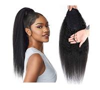 Coda di Cavallo Extension Estensioni Yaki Liscio Capelli umani Afro Kinky Dritto Coulisse Coda di cavallo Clip di capelli umani in Estensione di capelli Remy Capelli umani Coda di cavallo Parrucchino
