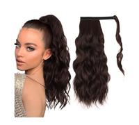 Coda di Cavallo Extension Extension for capelli con coda di cavallo ondulata lunga sintetica, con clip, con frangia anteriore e due laterali, for donne ponytail extension(Chestnut Brown)