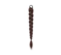 Coda di Cavallo Extension Extension for capelli sintetici intrecciati con coda di cavallo con elastico, trecce da boxe for donne, accessori for capelli, trecce nere lunghe ponytail extension(2 pcs,Dar
