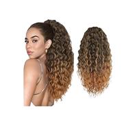 Coda di Cavallo Extension Extension for coda di cavallo riccia, coulisse sintetica for donna, 24 pollici, clip in parrucca for festa quotidiana ponytail extension(Black mixed Ginger)
