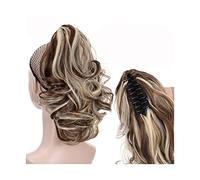 Coda di Cavallo Extension Fibra resistente Estensioni dei capelli a coda di cavallo ondulata Estensioni sintetiche della coda di cavallo ondulata Clip di artiglio di media lunghezza nella coda di cava