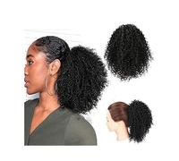 Coda di cavallo Extension for capelli ricci afro crespi neri naturali da 10 pollici con coulisse sintetica for coda di cavallo, for donne nere Acconciatura
