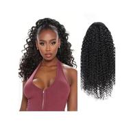 Coda di cavallo, Extension for coda di cavallo con capelli umani Remy brasiliani, ricci e crespi, con clip for donne nere, 8-26 pollici Estensione coda di cavallo(26inches)