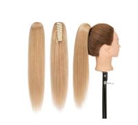Coda di cavallo, Extension for coda di cavallo con clip, capelli umani Remy veri, lisci e lunghi, for donne Estensione coda di cavallo(Gold,20 inch)