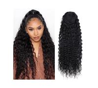 Coda di cavallo, Extension for coda di cavallo con coulisse e clip, con capelli umani vergini brasiliani, da 10 a 26 pollici, colore: nero Estensione coda di cavallo(Black,14inches)