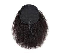 Coda di Cavallo Extension Pezzo di coda di cavallo riccio crespo da 10-24 pollici, estensione della coda di cavallo con coulisse for capelli umani Clip di capelli remy afro ricci brasiliani nell'esten