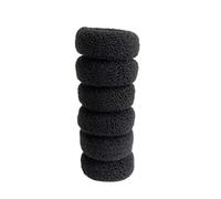 Coda di cavallo for capelli larghi e spessi in morbida spugna di cotone elastica nera da donna(Black-6Pcs)