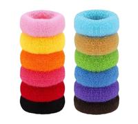 Coda di cavallo for capelli larghi e spessi in morbida spugna di cotone elastica nera da donna(Mix 12pcs)