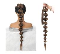 Coda di cavallo in capelli umani Extension for capelli sintetici a coda di cavallo con bolle avvolgenti for donne Extension per code di cavallo(Dark brown)