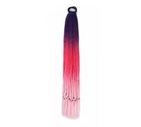 Coda di cavallo intrecciata colorata sintetica Estensione dei capelli Coda di cavallo color arcobaleno per con fascia elastica-Q37-C25-24 pollici