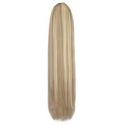 Coda di cavallo lunga liscia mista biondo cenere chiaro 120 g con coulisse, clip in extension for capelli umani per l'uso quotidiano(18inch)