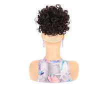 Coda Di Cavallo Riccia Con Coulisse E Soffio Da Donna 10 Pollici Sintetica Per Capelli Corti Afro Posticci Di Grandi Dimensioni Con Frangia LSFB01 4