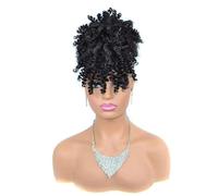 Coda Di Cavallo Riccia Con Coulisse E Soffio Da Donna 10 Pollici Sintetica Per Capelli Corti Afro Posticci Di Grandi Dimensioni Con Frangia FBLHBZ06 4