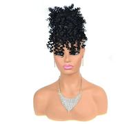 Coda Di Cavallo Riccia Con Coulisse E Soffio Da Donna 10 Pollici Sintetica Per Capelli Corti Afro Posticci Di Grandi Dimensioni Con Frangia FBLHBZ06 1B