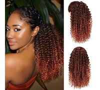 Coda di cavallo riccia lunga con coulisse, per coda di cavallo afro e americana, sintetica, con clip, 45,7 cm (Dark Bown 4#)