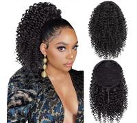Coda di cavallo riccia lunga con coulisse, per coda di cavallo afro e americana, sintetica, con clip, 45,7 cm (Dark Bown 4#)