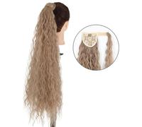 Coda di cavallo sintetica da 34 pollici Clip di estensione per capelli finti Parrucca Bionda Avvolgente Coda lunga Coda di cavallo liscia sopra la testa-M12-613_a-34 pollici 85 cm