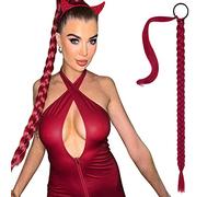 Coda di Cavallo Treccia Dritta Estensione 80cm Lunga Capelli Sintetici Morbidi per l'Intreccio e Avvolgere Estensioni dei Capelli