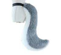 Coda di lupo per costume di Halloween Natale festa di compleanno in maschera peluche volpe bestia coda decorazioni foto