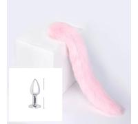 Coda di pelliccia staccabile con attacco metallico - accessorio cosplay alla moda per la coppia (colore rosa, 2.2cm)
