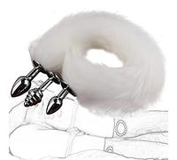 Coda di volpe artificiale con 3 spine anali Palline anali in metallo Dildo anale Spine di aggancio Stimolazione del punto G della prostata Dilatatore anale SM Gioco di ruolo Masturbatore