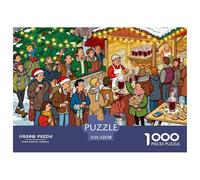 Coda nel Mercato di Natale Puzzle in Legno Impermeabile Puzzles Da 1000 Pezzi Regali Per Adulti Colorati Giochi Educativi