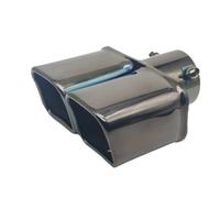 Coda Posteriore Gola 1 pezzo Argento/Nero Auto Doppio Punta di Scarico Uscita Quadrata Tubo Di Scarico Universale In Acciaio Inox Ingresso di Scarico 2.5 "3" Gola Coda Decorazione Tubo(Innet 63mm C)