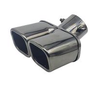 Coda Posteriore Gola 1 pezzo Argento/Nero Universale Quadrato Doppia Uscita Punta di Scarico Auto Tubo Di Scarico In Acciaio Inox Ingresso di Scarico 60mm/75mm Gola Coda Decorazione Tubo(Innet 75mm D)
