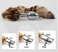 CODA VOLPE SADOMASO ANALE BUTT PLUG IN METALLO COLOR INOX SHOP MOD. 35