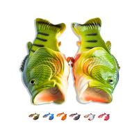 Coddies Fish Flops, Pantofole a forma di pesce, pantofole da piscina e da spiaggia, idea regalo unica per uomini, donne e bambini, Verde (Verde), 43 EU