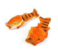 Coddies Fish Flops, Pantofole a forma di pesce, pantofole da piscina e da spiaggia, idea regalo unica per uomini, donne e bambini, Arancione (Arancione), 43 EU