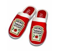 Coddies Heinz - Pantofole per ketchup, in memory foam, con suola rigida, divertenti e accoglienti, per uomini, donne e ragazzi, regalo perfetto, Ketchup, 40/41 EU